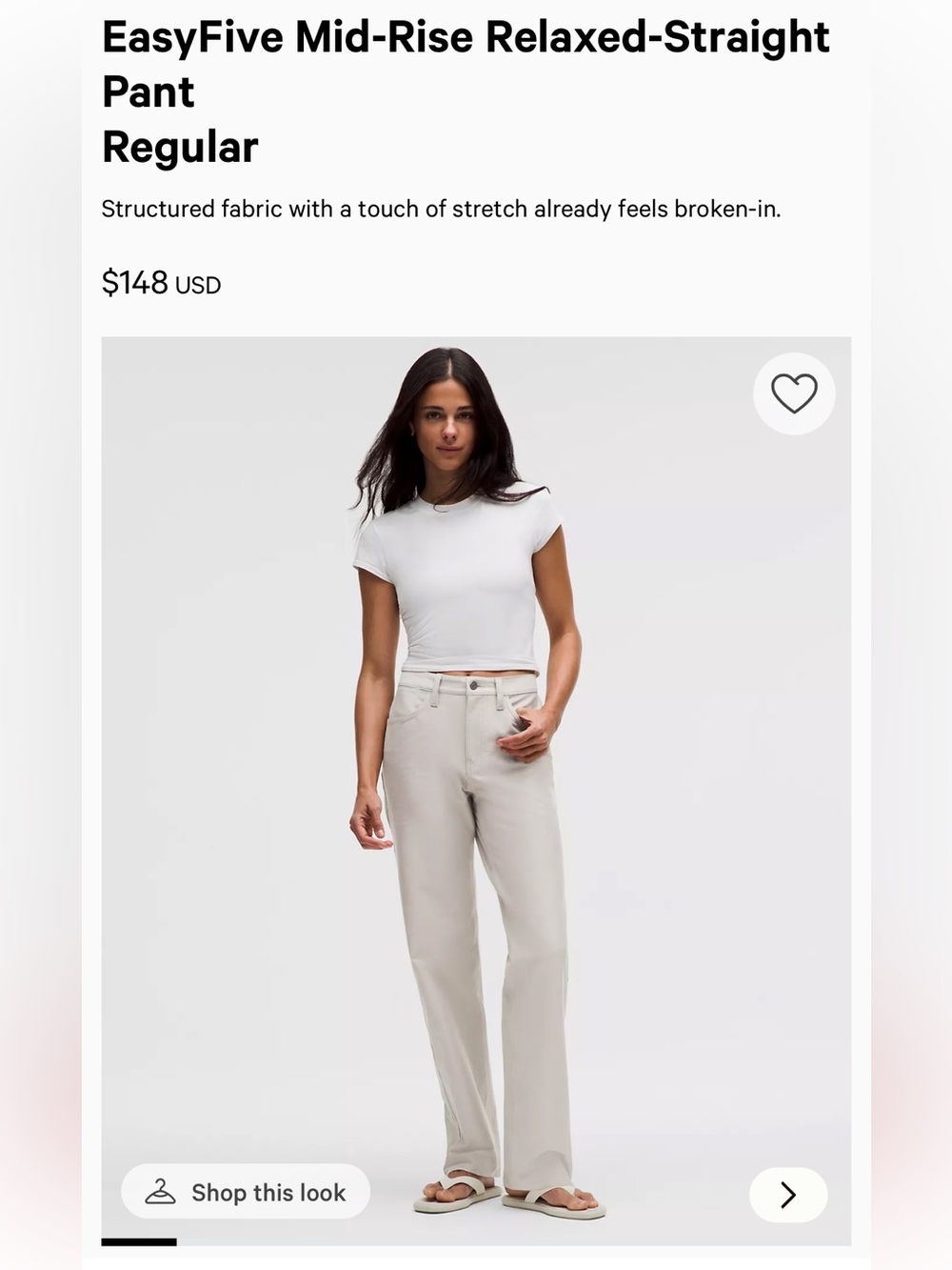 Mid-Rise Relaxed-Straight Pant